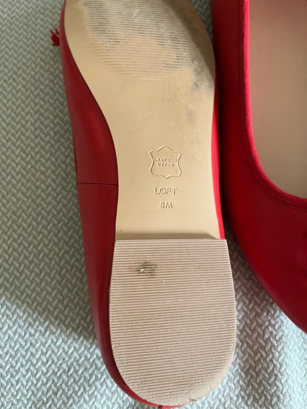 Loft Women's Rapture Red Leather Ballet Flats Size 8M - Picture 6 of 9